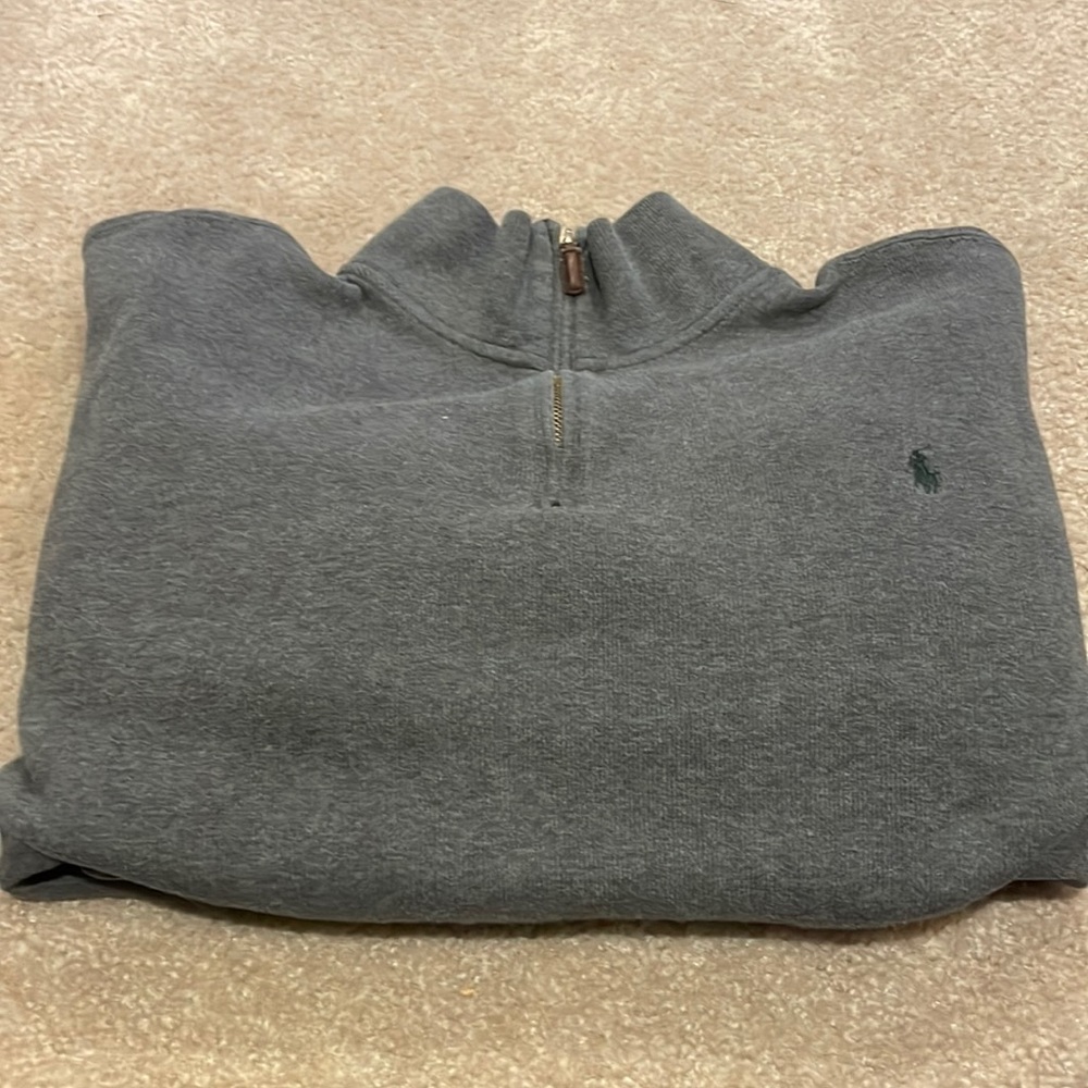 Polo Ralph Lauren 4XB Dark Grey quarter zip pullover